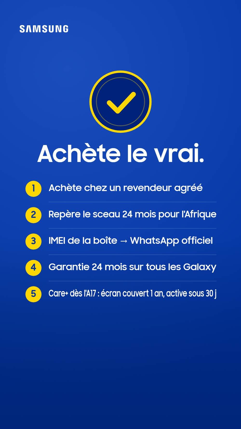 La carte des cinq étapes, au format story.