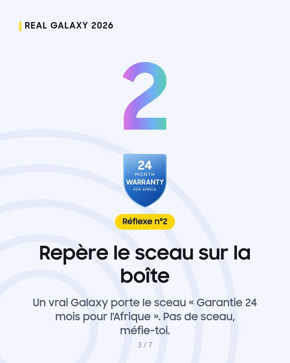 Une des cinq étapes : repérer le sceau sur la boîte.